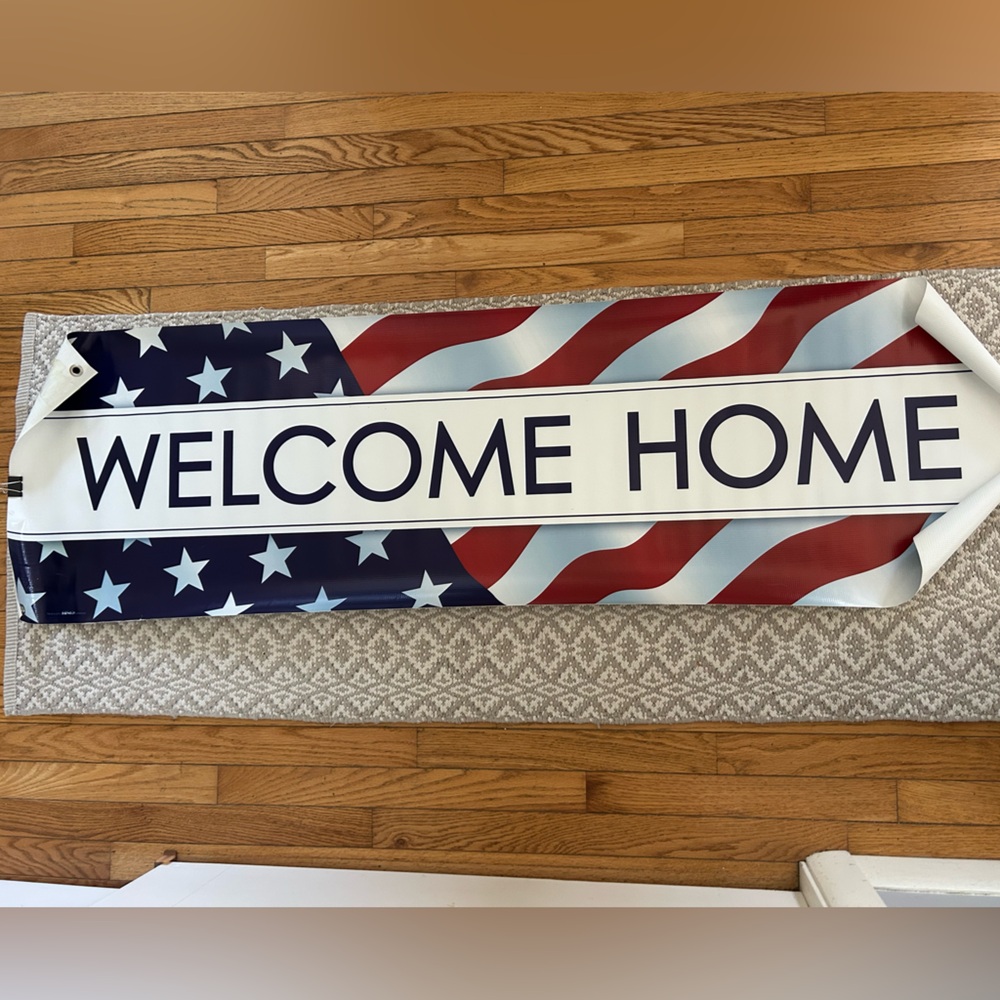 Military Welcome Home Banner and Flag